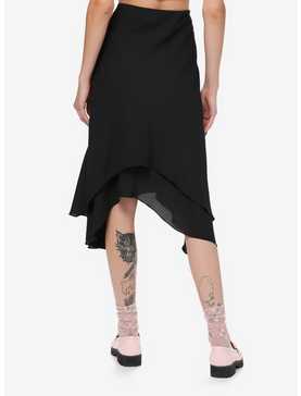 Sweet Society Black Asymmetrical Midi Skirt, , hi-res