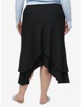 Sweet Society Black Asymmetrical Midi Skirt Plus Sizes, BLACK, alternate