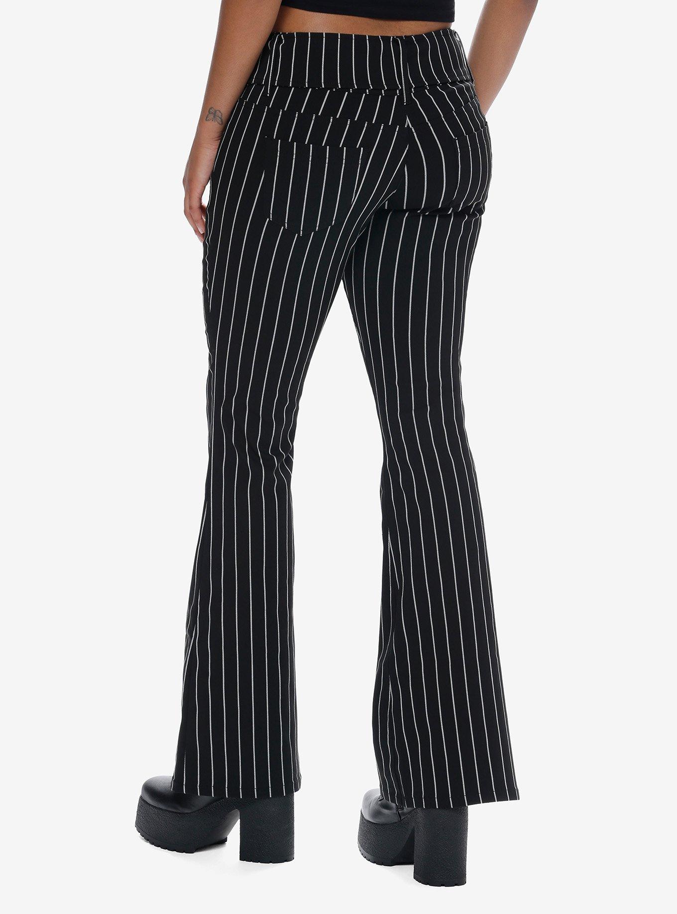 Cosmic Aura Pinstripe Low-Rise Flare Pants