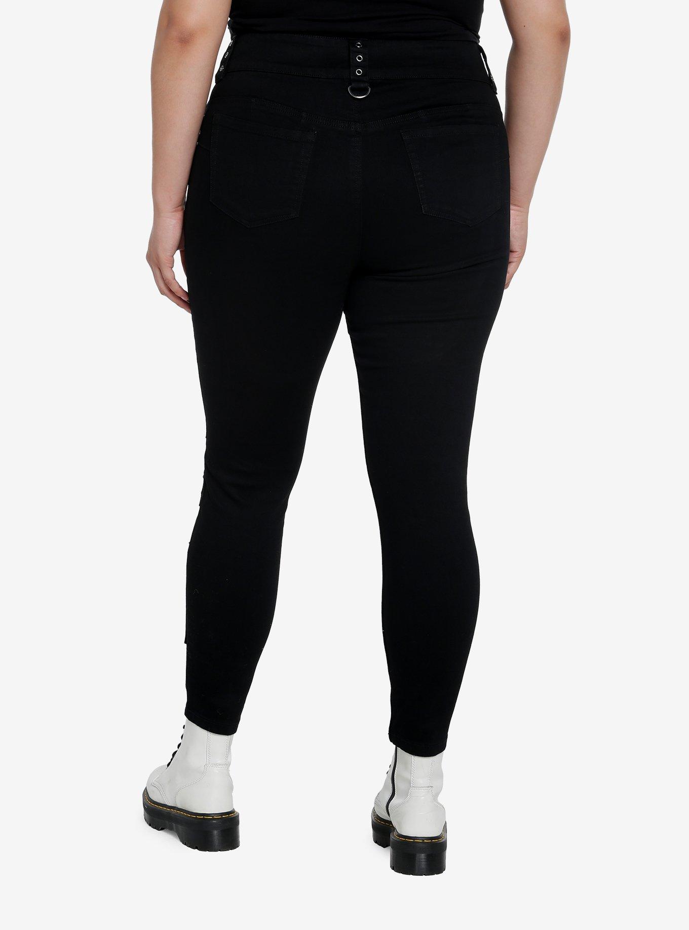 Cosmic Aura Black Witchy Icons Super Skinny Jeans Plus Size, , hi-res