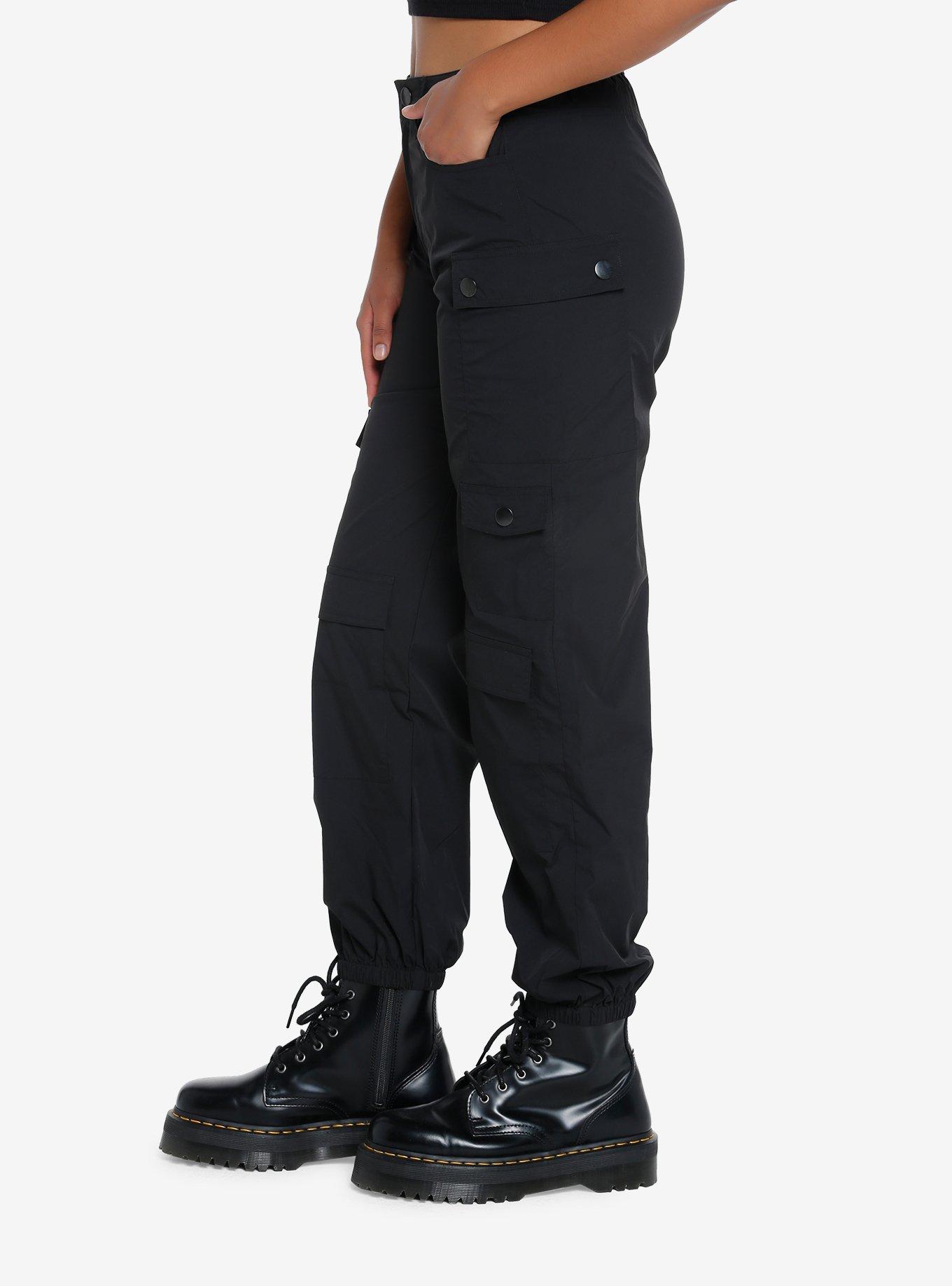 Black Cargo Jogger Pants, BLACK, alternate