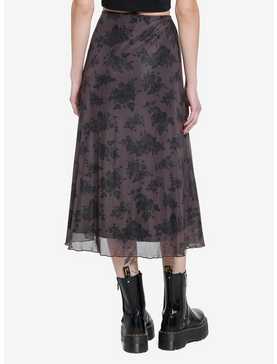 Social Collision Brown Floral Midi Skirt, , hi-res
