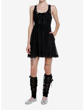 Sweet Society Black Lace Bow Babydoll Dress, , hi-res