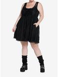 Sweet Society Black Lace Bow Babydoll Dress Plus Size, BLACK, alternate