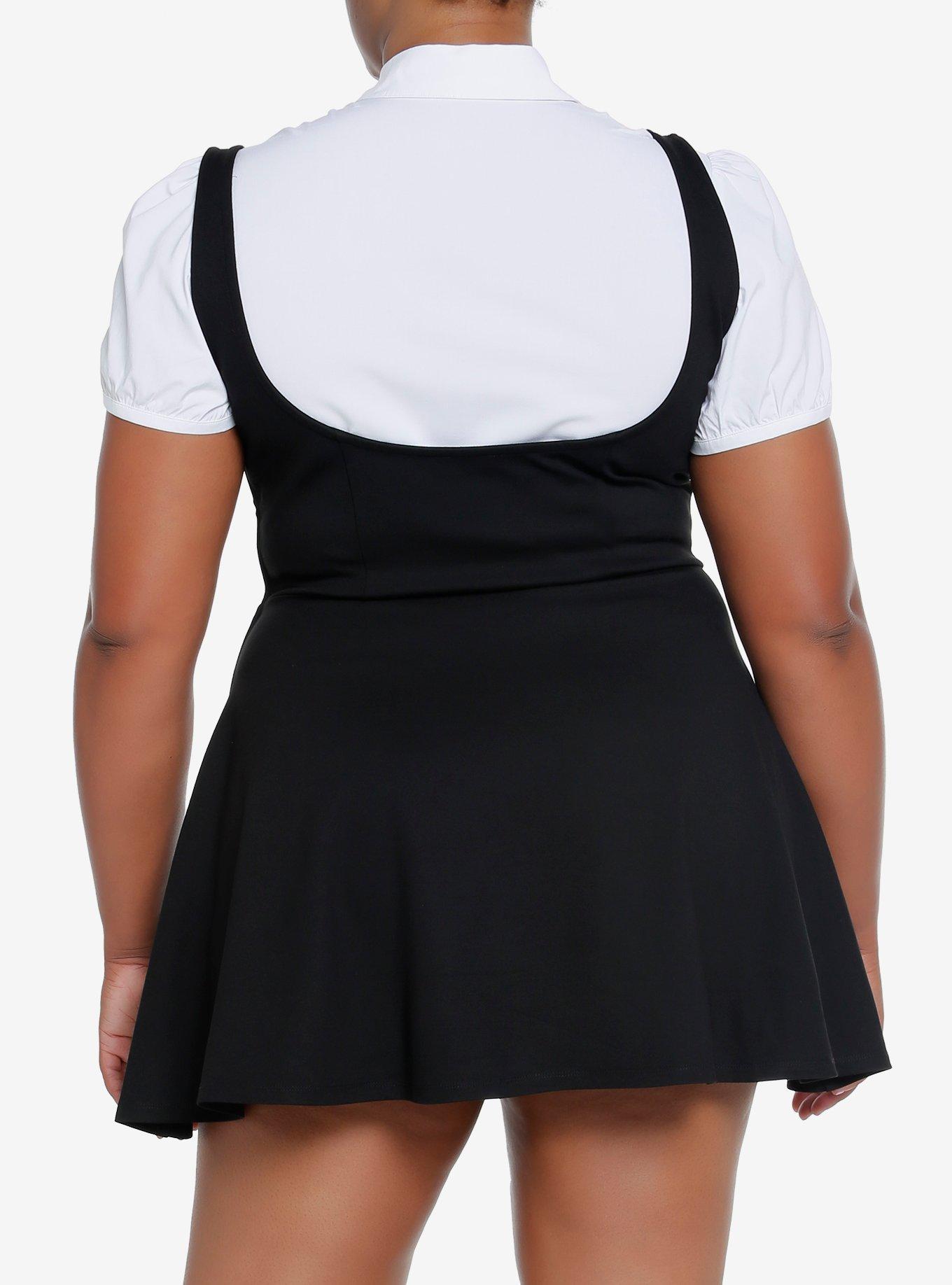 Cosmic Aura Academic Twofer Mini Dress Plus Size, WHITE, alternate