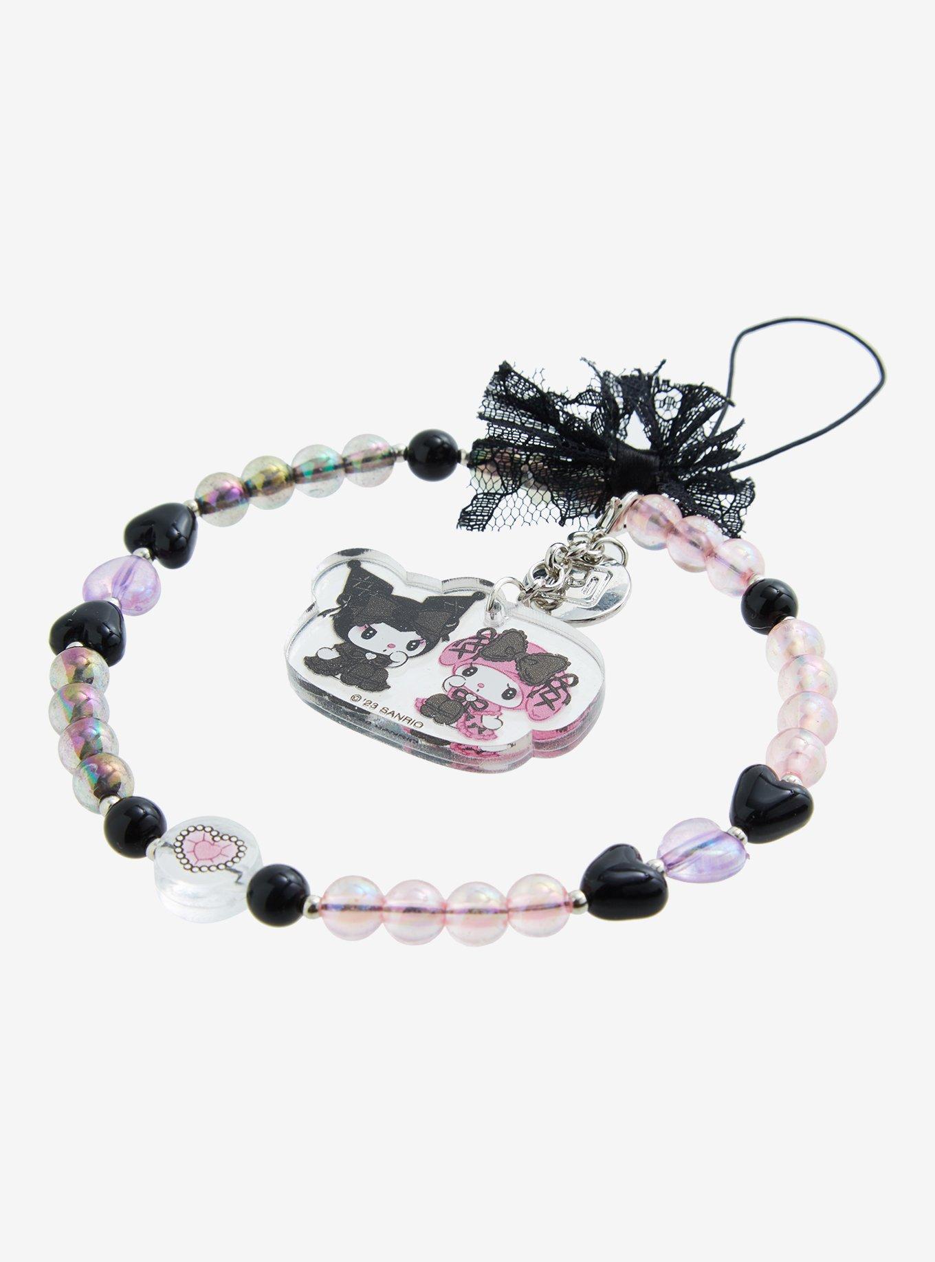 Kuromi & My Melody Lolita Wristlet Phone Charm, , alternate