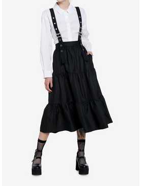 Cosmic Aura Black Tiered Suspender Skirt, , hi-res