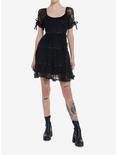 Cosmic Aura Black Lace Babydoll Tiered Dress, BLACK, alternate