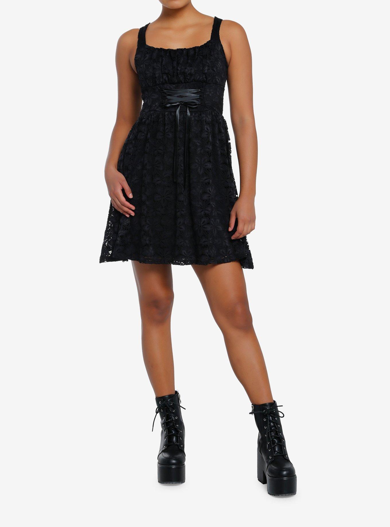 Cosmic Aura Black Lace Sweetheart Dress, BLACK, alternate