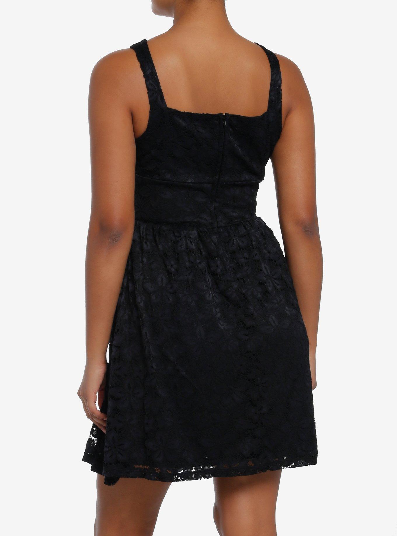 Cosmic Aura Black Lace Sweetheart Dress, BLACK, alternate