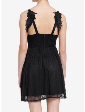 Black Angel Wings Lace Cami Dress, , hi-res
