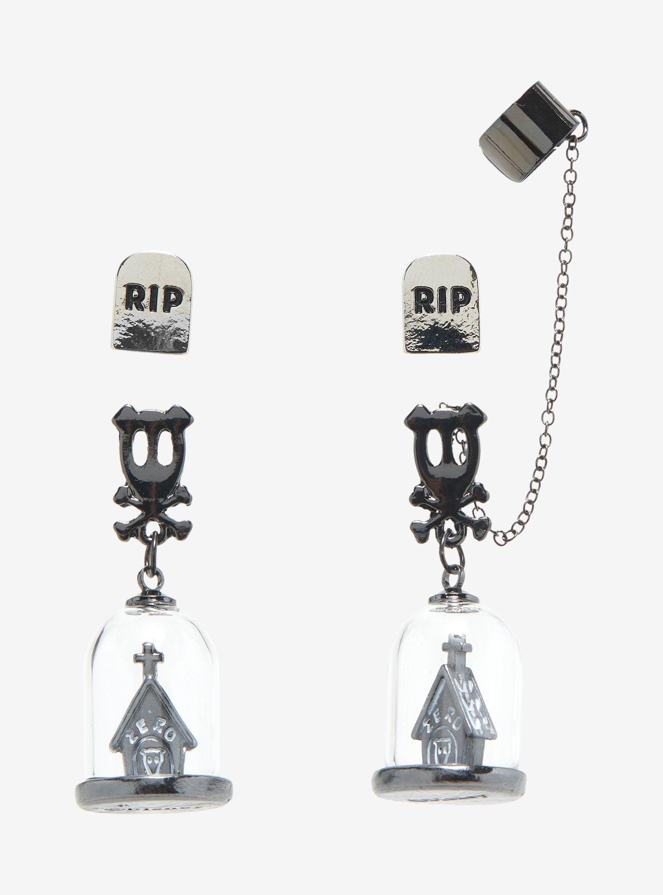 The Nightmare Before Christmas Zero Dome Tombstone Cuff Earring Set, , alternate