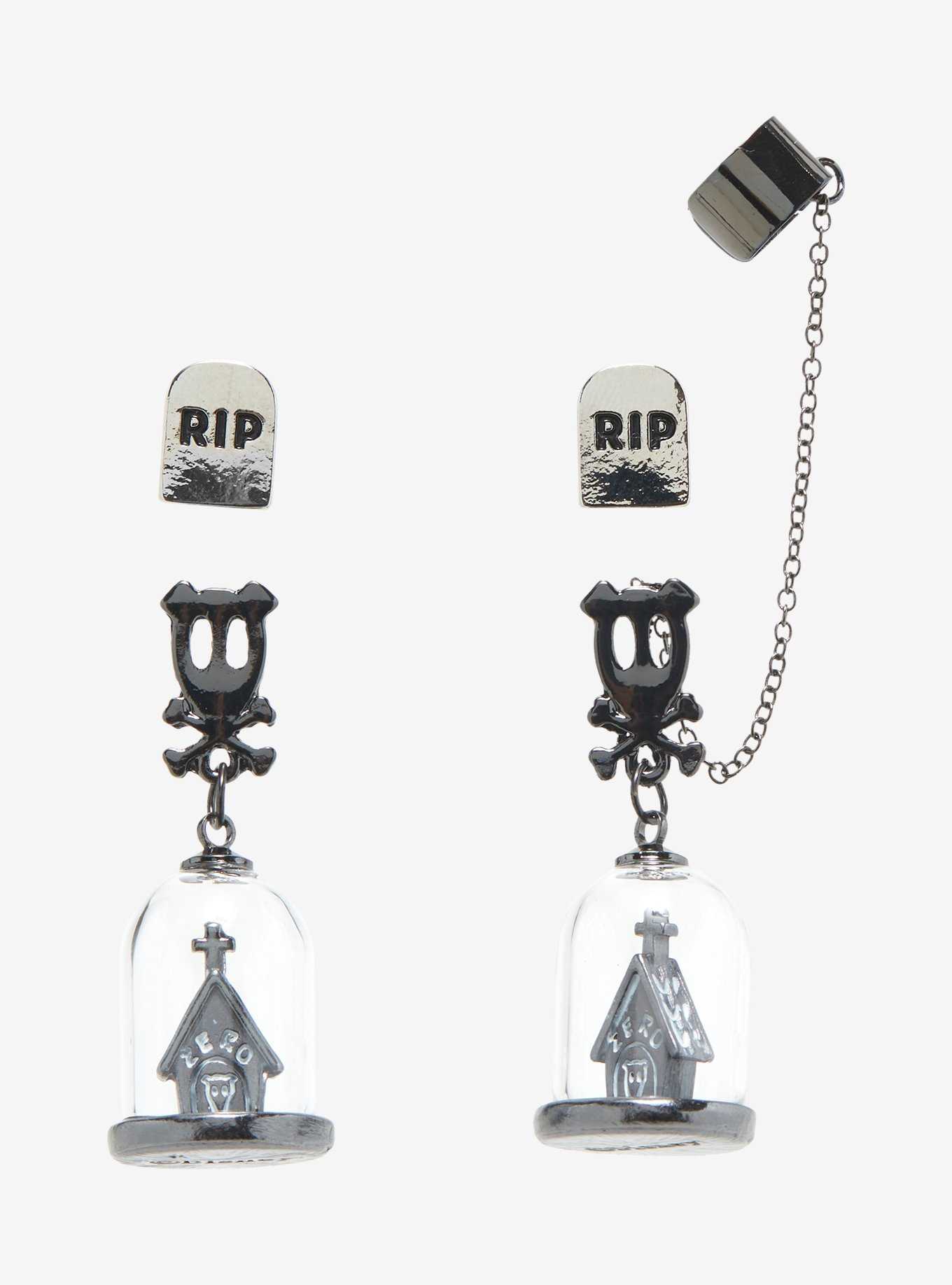 The Nightmare Before Christmas Zero Dome Tombstone Cuff Earring Set, , hi-res