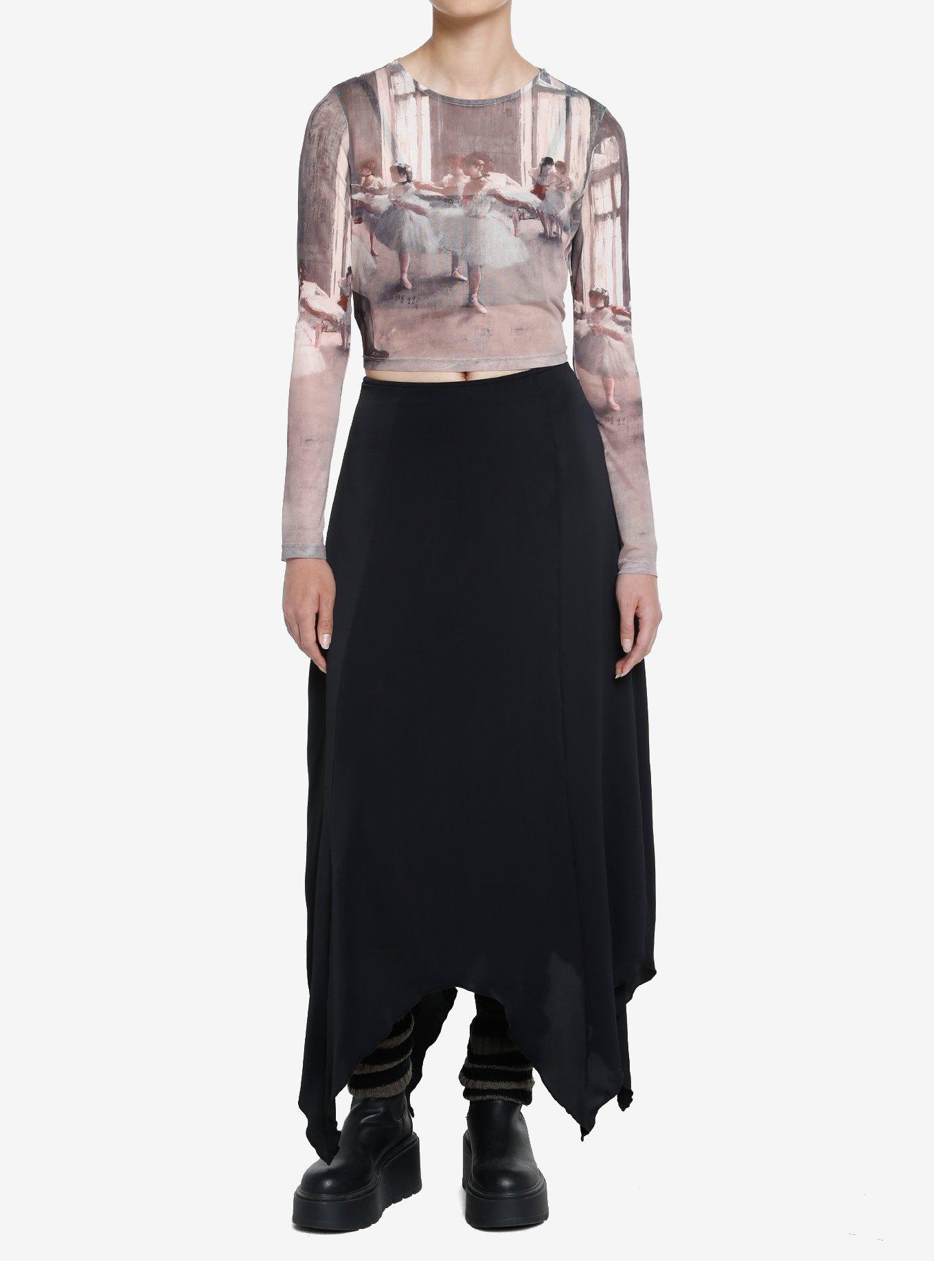 Ballerina Mesh Girls Crop Long-Sleeve Top, MULTI, alternate