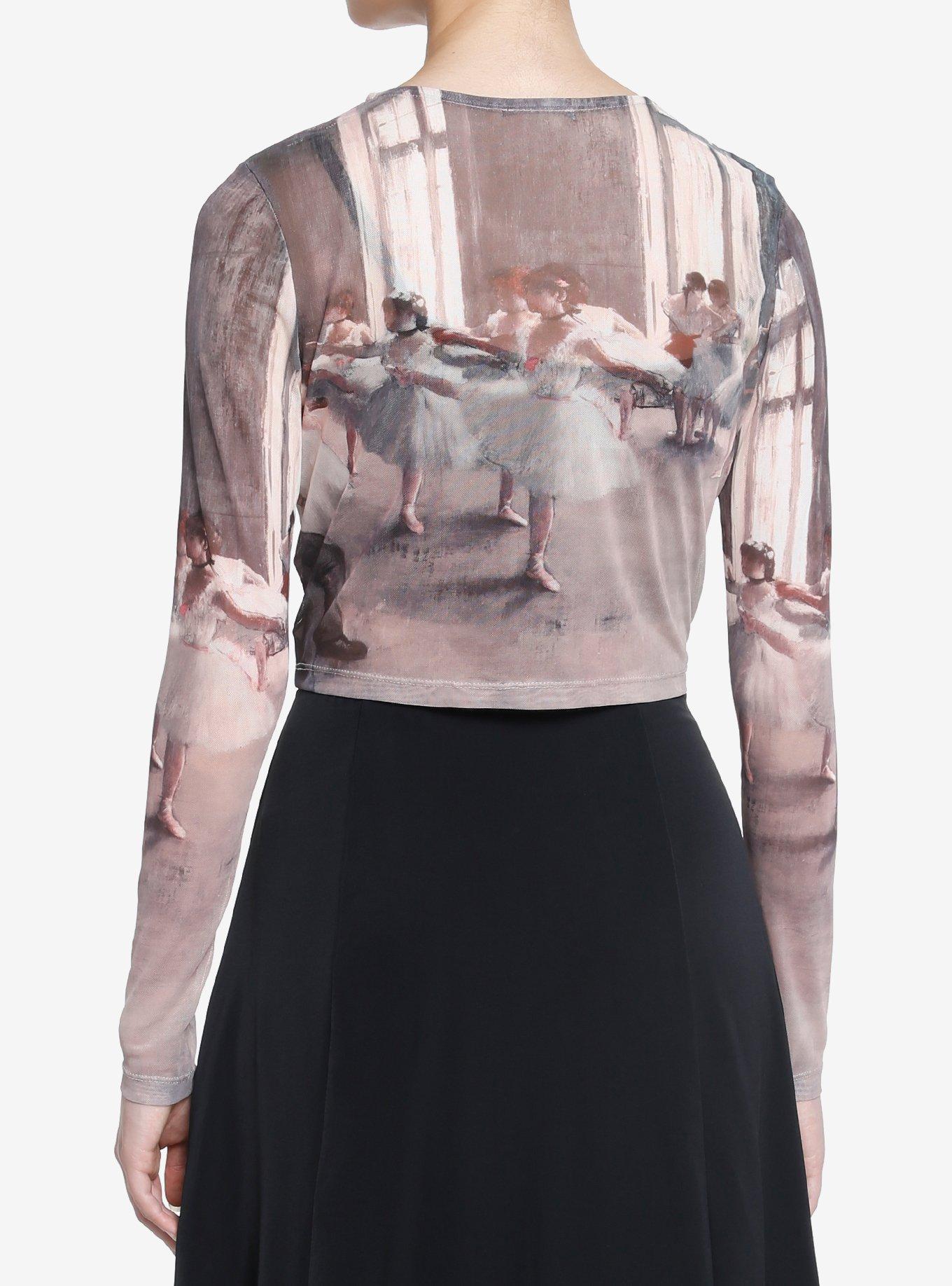 Ballerina Mesh Girls Crop Long-Sleeve Top, MULTI, alternate