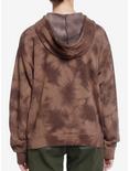 Thorn & Fable Butterfly Skull Brown Wash Girls Oversized Hoodie, BROWN, alternate