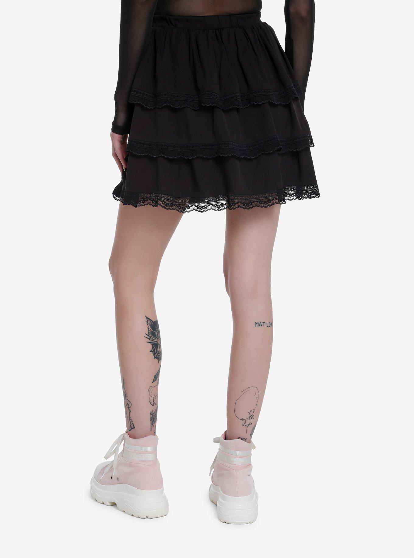 Sweet Society Black Lace Petticoat Skirt, BLACK, alternate