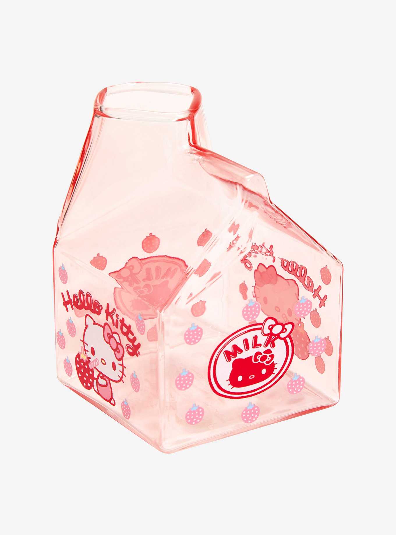 Hello Kitty Strawberry Glass Milk Carton, , hi-res