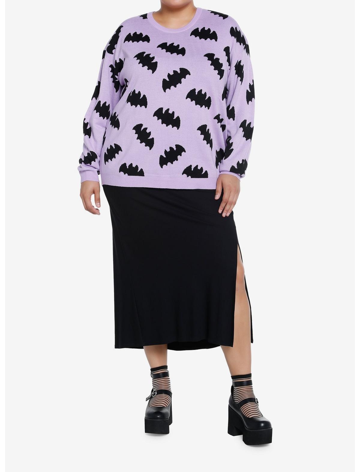 Sweet Society Purple Bats Sweater Plus Size, MULTI, alternate - view 2