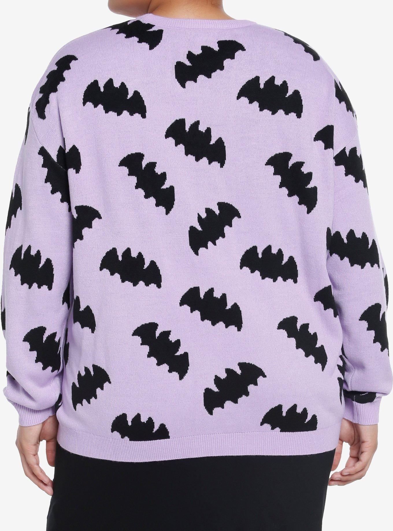 Sweet Society Purple Bats Sweater Plus Size, MULTI, alternate - view 3