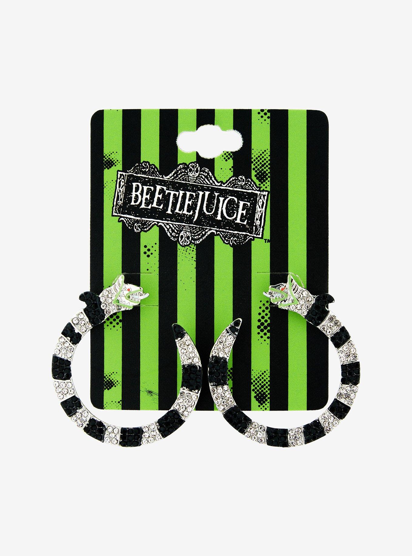 Beetlejuice Bling Sandworm Hoop Earrings, , alternate
