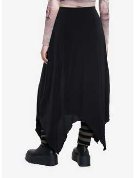Cosmic Aura Black Hanky Hem Maxi Skirt, , hi-res