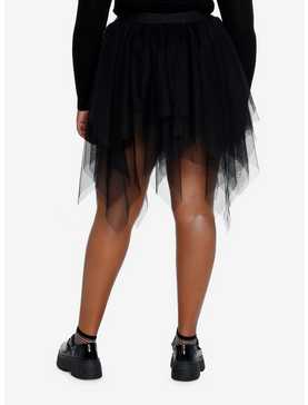 Cosmic Aura Black Hanky Hem Tutu Skirt Plus Size, , hi-res