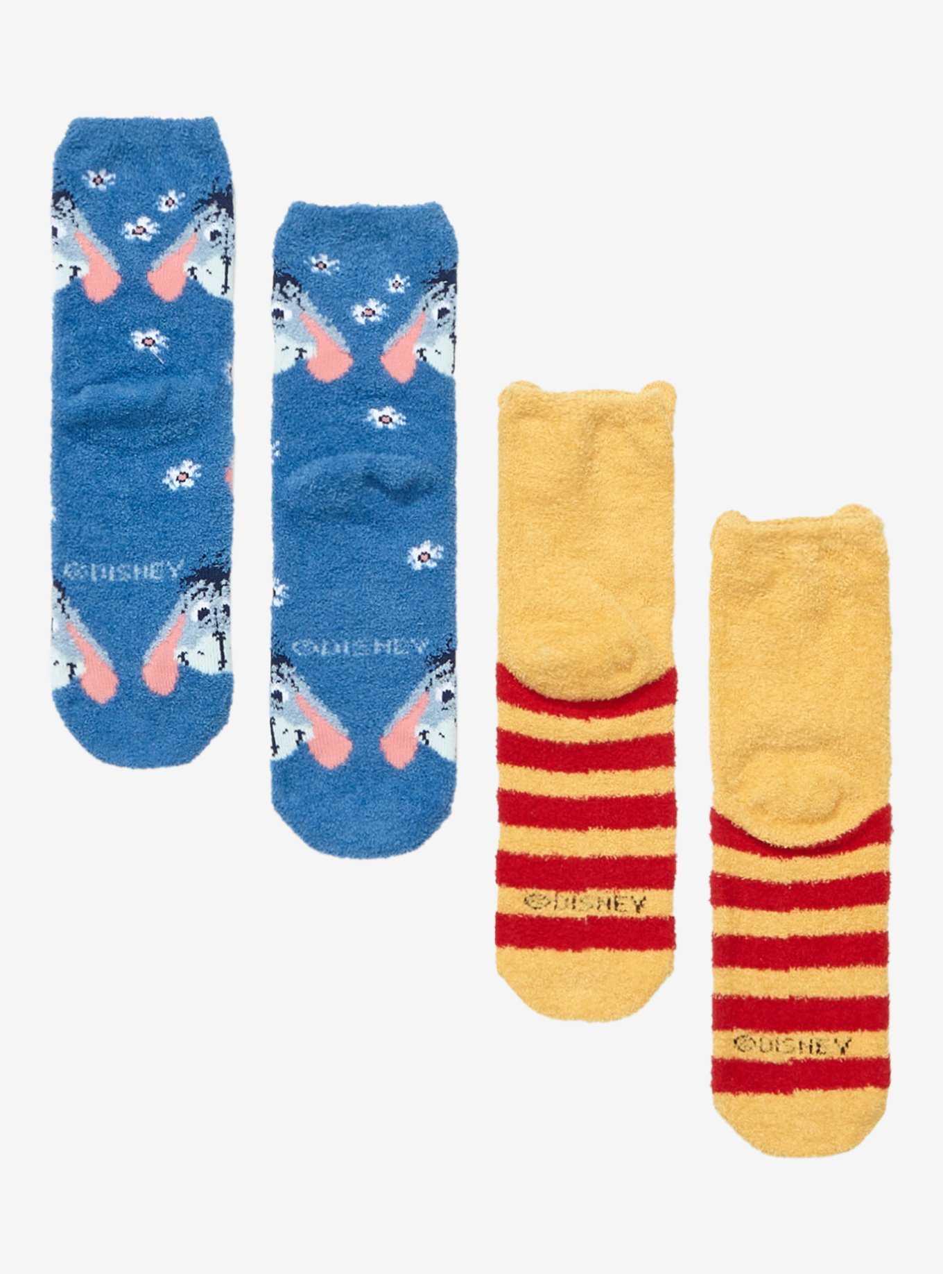 Disney Winnie The Pooh Eeyore & Pooh Fuzzy Socks 2 Pair, , hi-res
