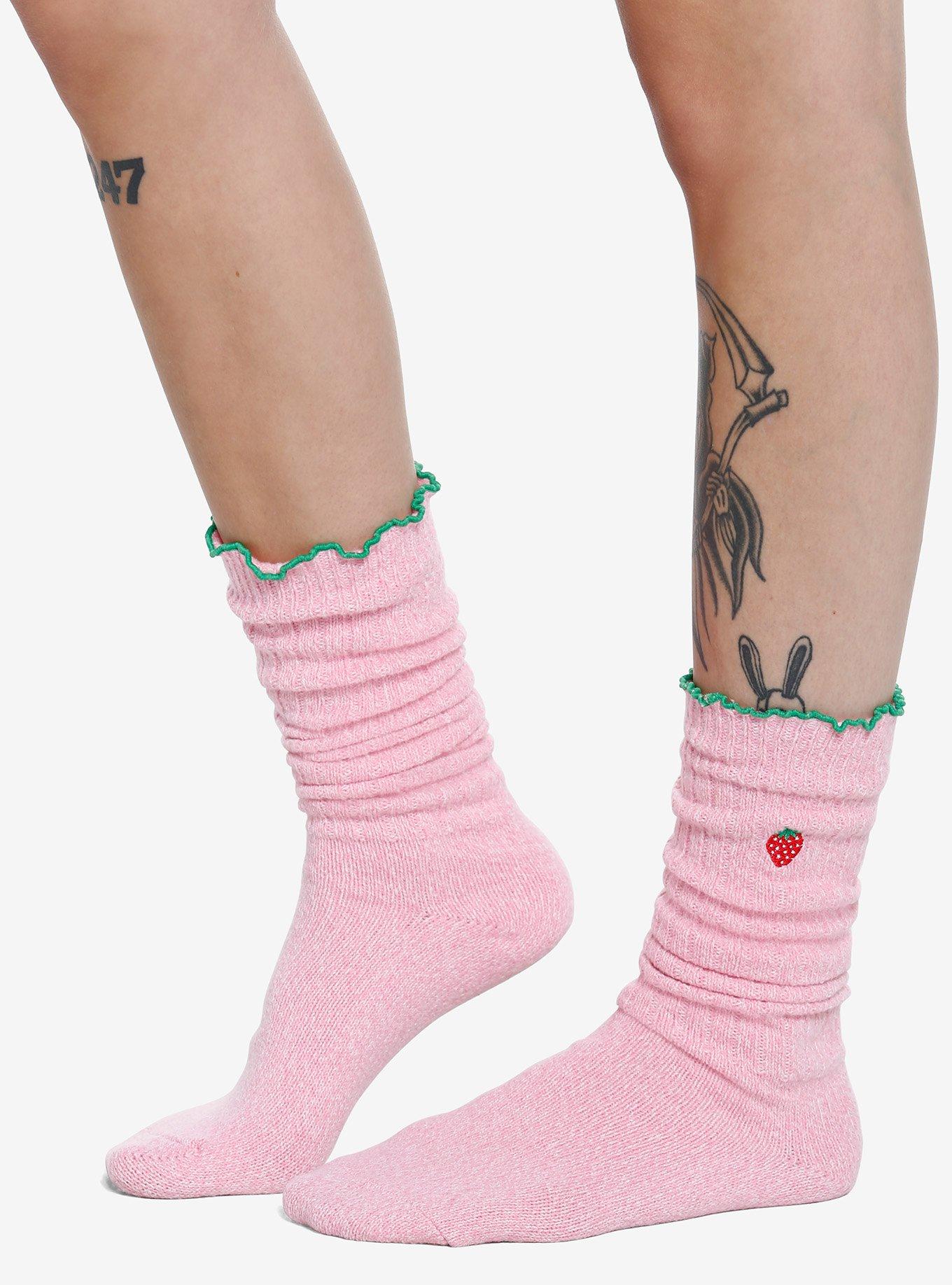 Strawberry Slouchy Cozy Socks, , alternate