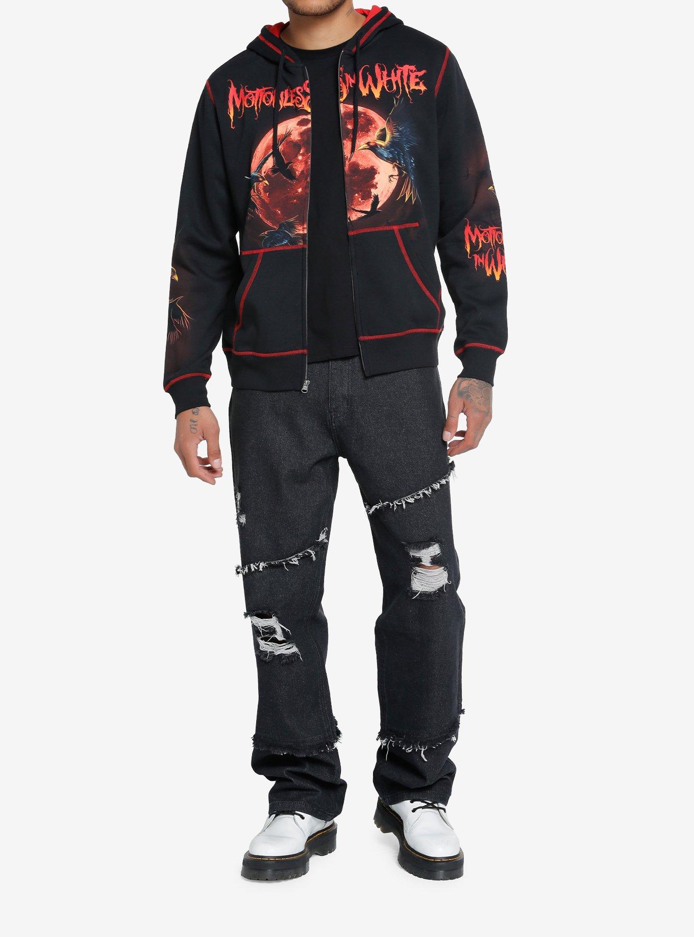 Motionless In White Crows & Blood Moon Hoodie, BLACK, alternate
