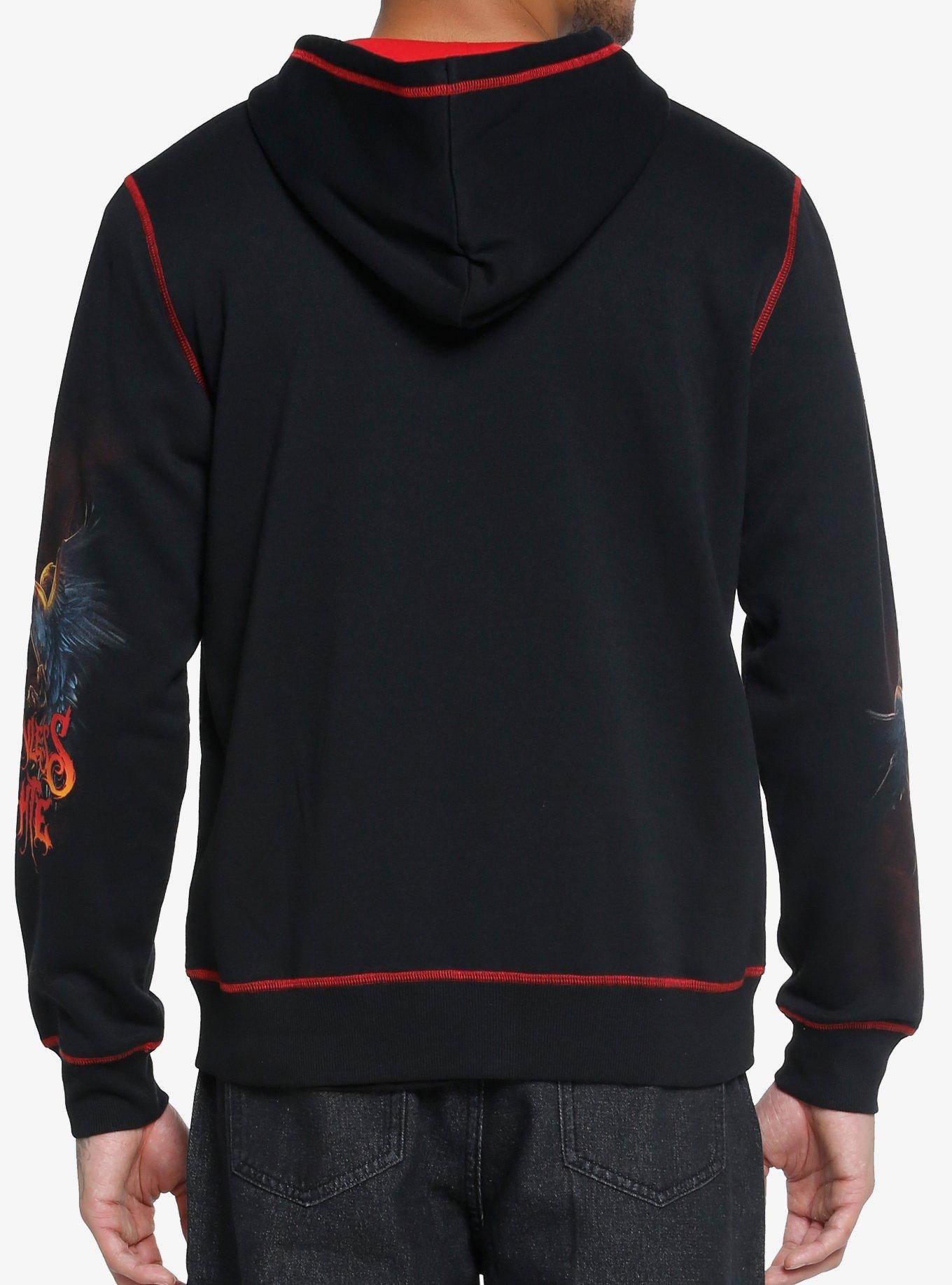 Motionless In White Crows & Blood Moon Hoodie, BLACK, alternate