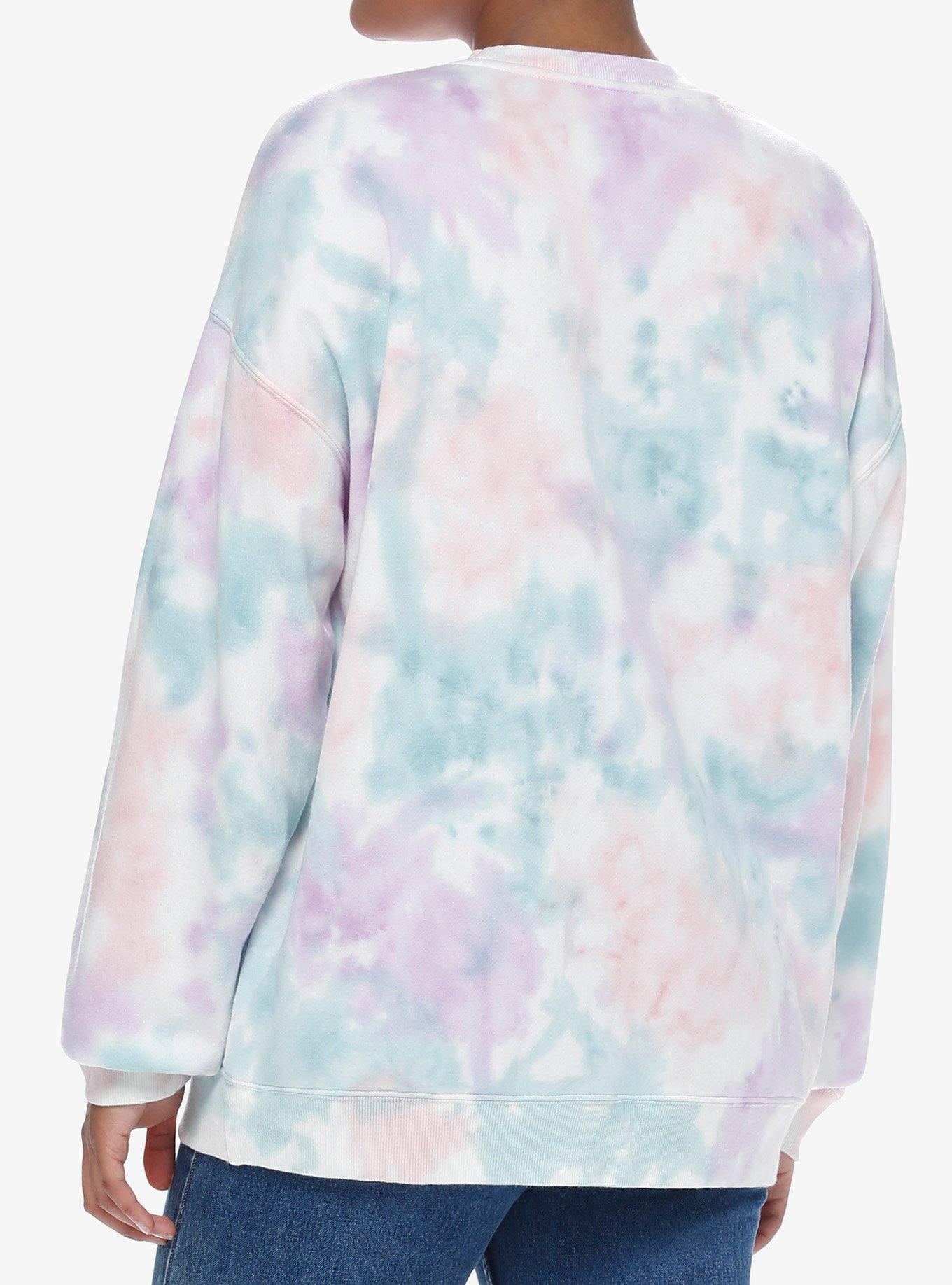 Chibi Axolotl & Rainbow Bubbles Tie-Dye Girls Sweatshirt By Bright Bat Design, MULTI, alternate