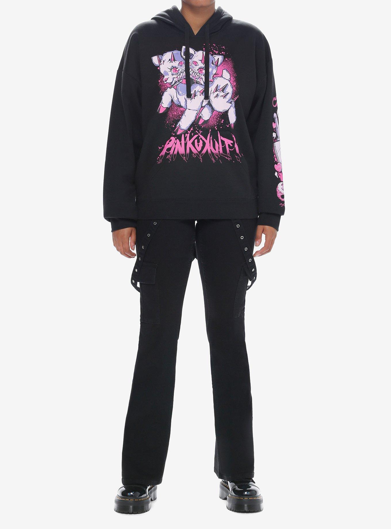 Devil Lamb Girls Hoodie By Pinku Kult, PINK  PURPLE, alternate