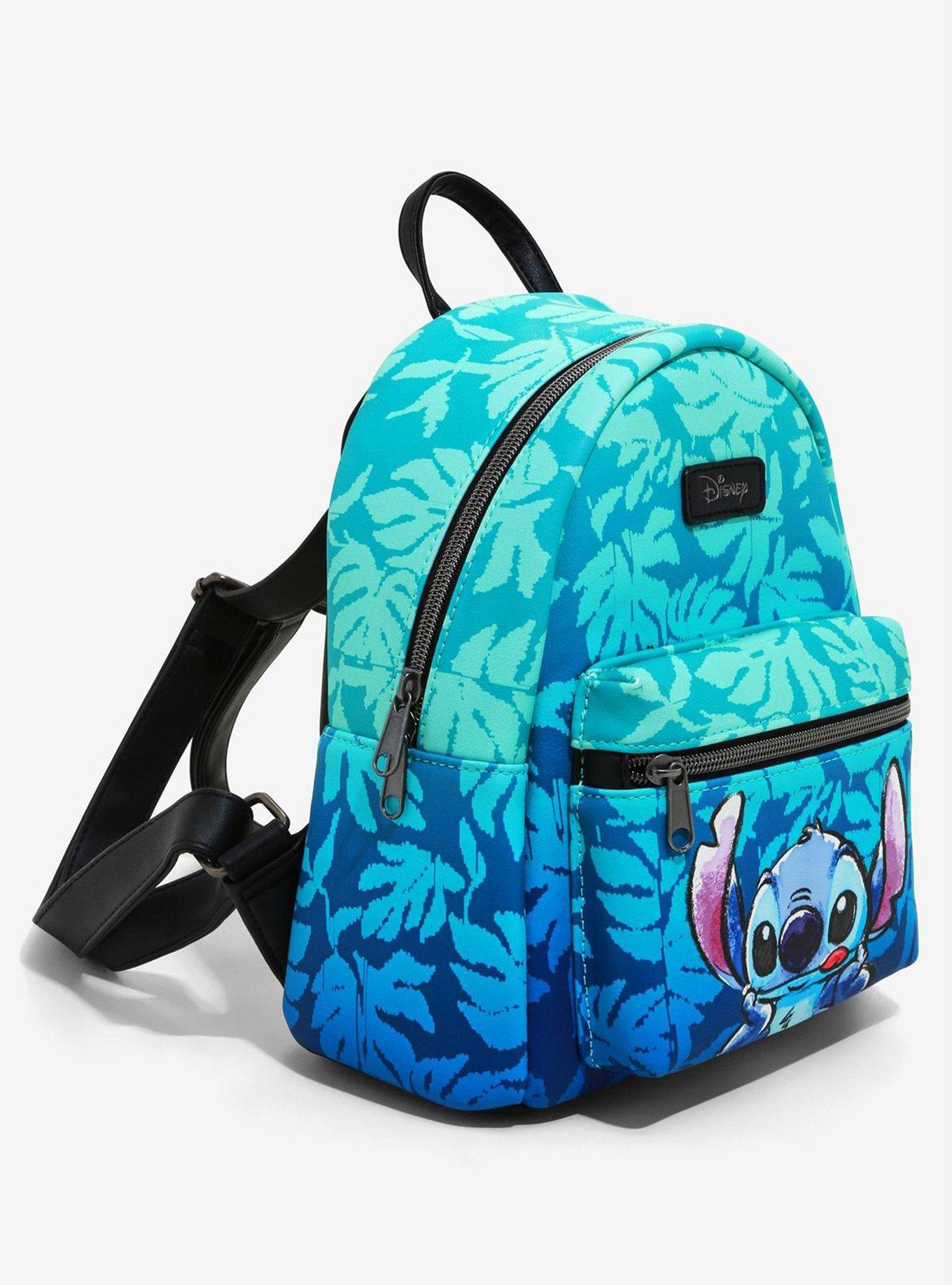 Disney Lilo & Stitch Blue Tropical Leaves Mini Backpack, , alternate