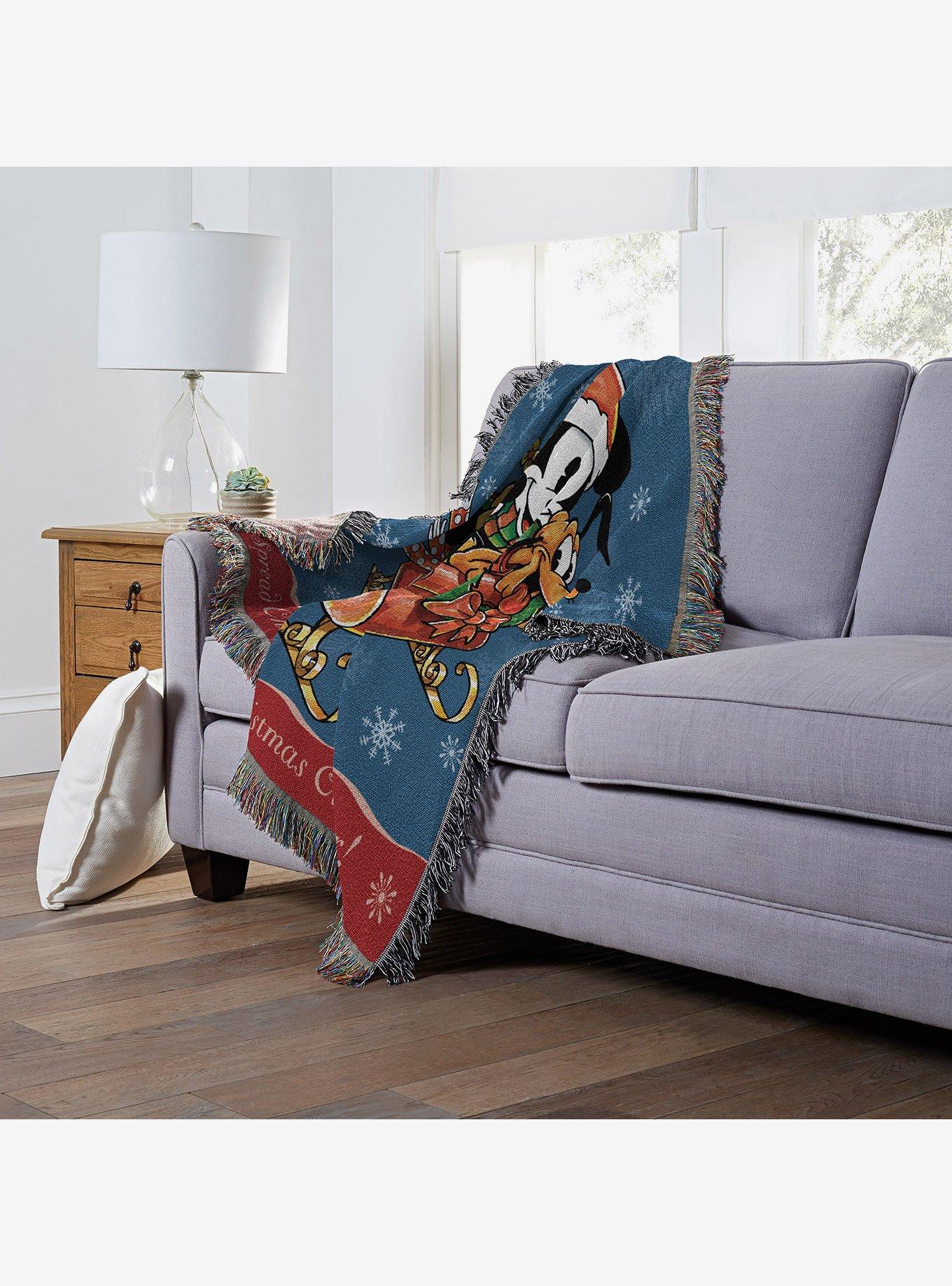 Disney Mickey Mouse Sleigh Ride Woven Tapestry Throw Blanket, , alternate