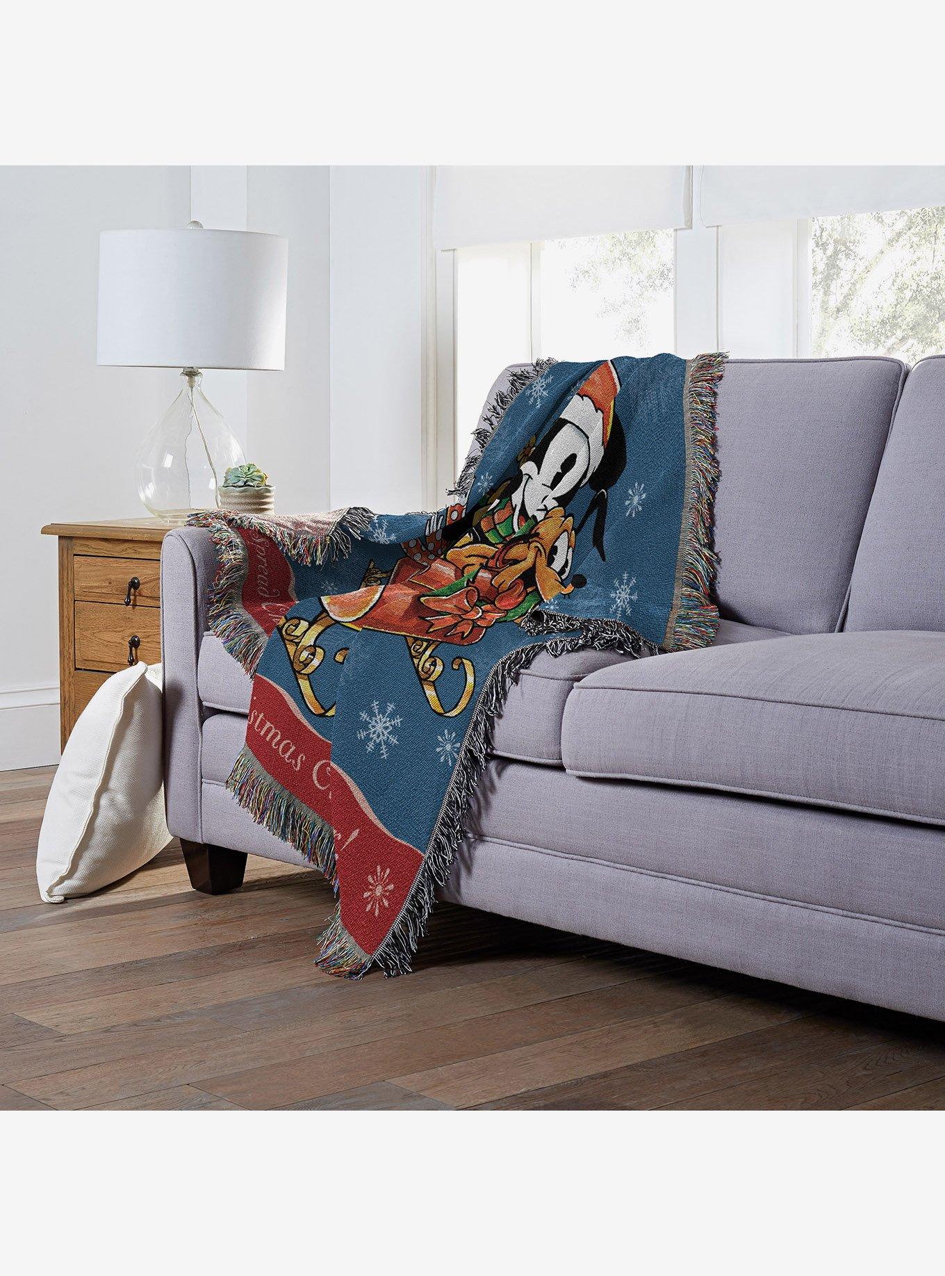 Disney Mickey Mouse Sleigh Ride Woven Tapestry Throw Blanket, , hi-res