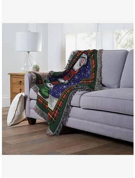 Plaid Santa Holiday Woven Tapestry Throw Blanket, , hi-res