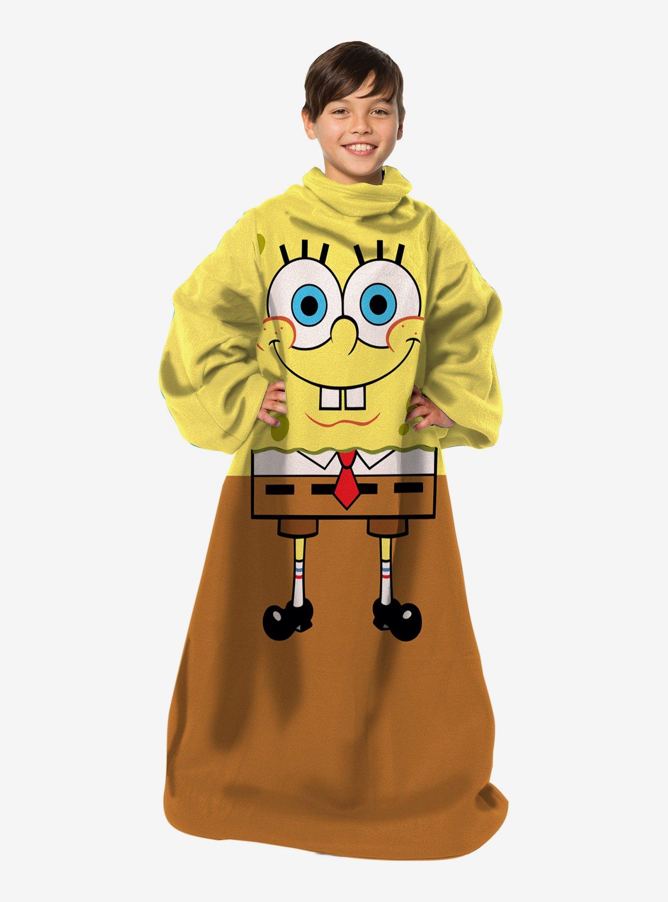 Spongebob Being Bob Youth Silk Touch Comfy Throw Blanket With Sleeves, , hi-res