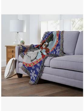 Bright Happy Snowman Holiday Woven Tapestry Throw Blanket, , hi-res