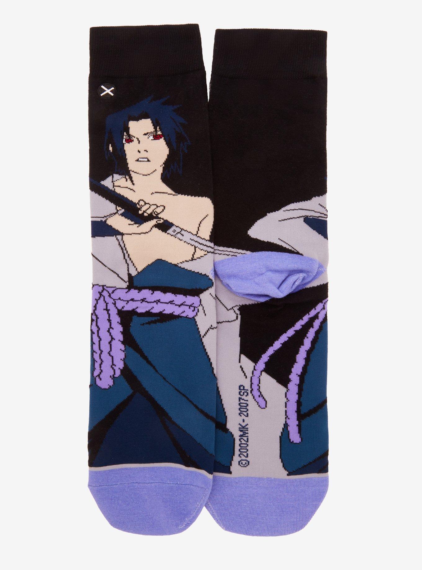 Odd Sox Naruto Shippuden Sasuke Uchiha Crew Socks, , alternate