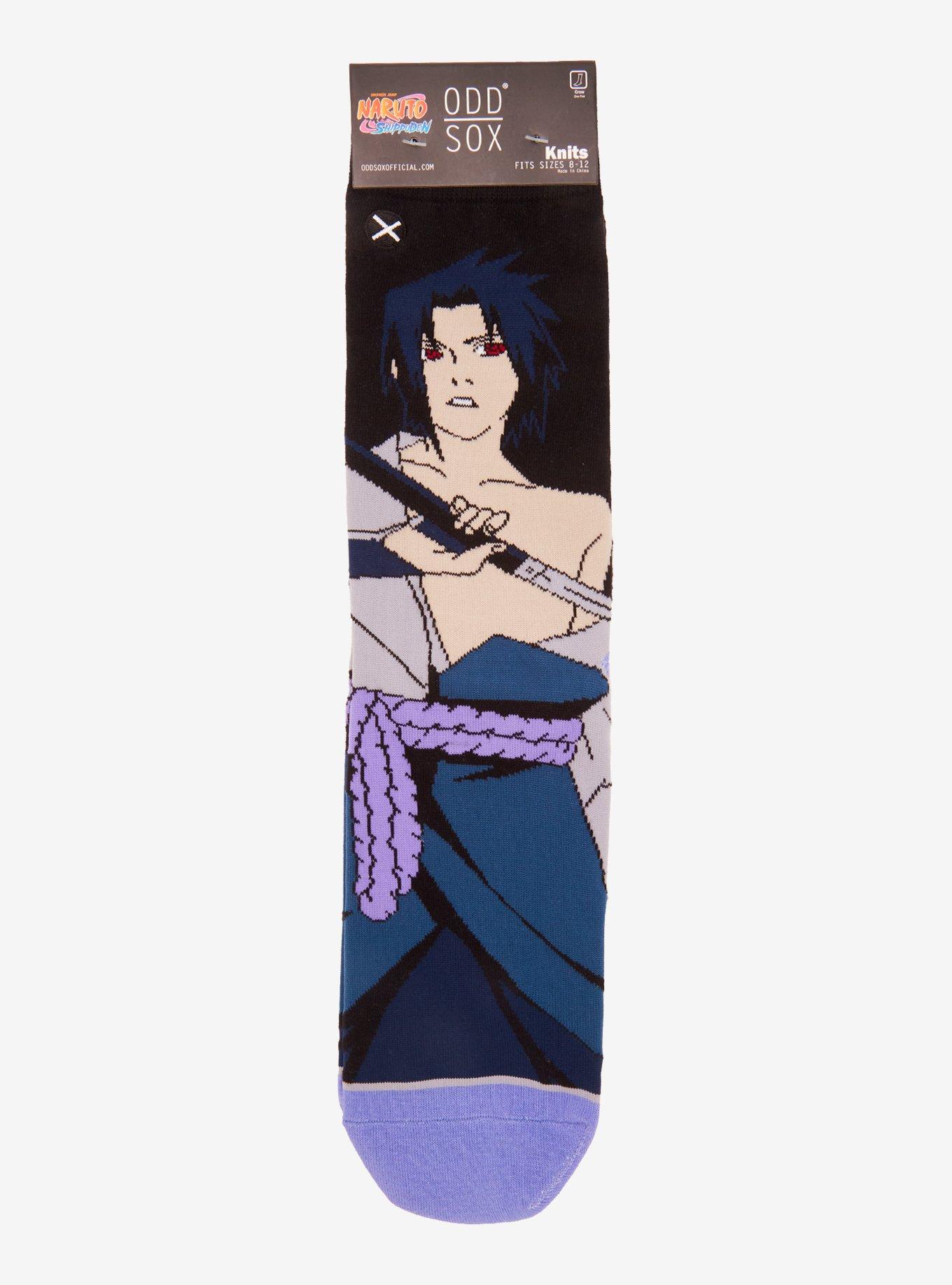 Odd Sox Naruto Shippuden Sasuke Uchiha Crew Socks, , alternate