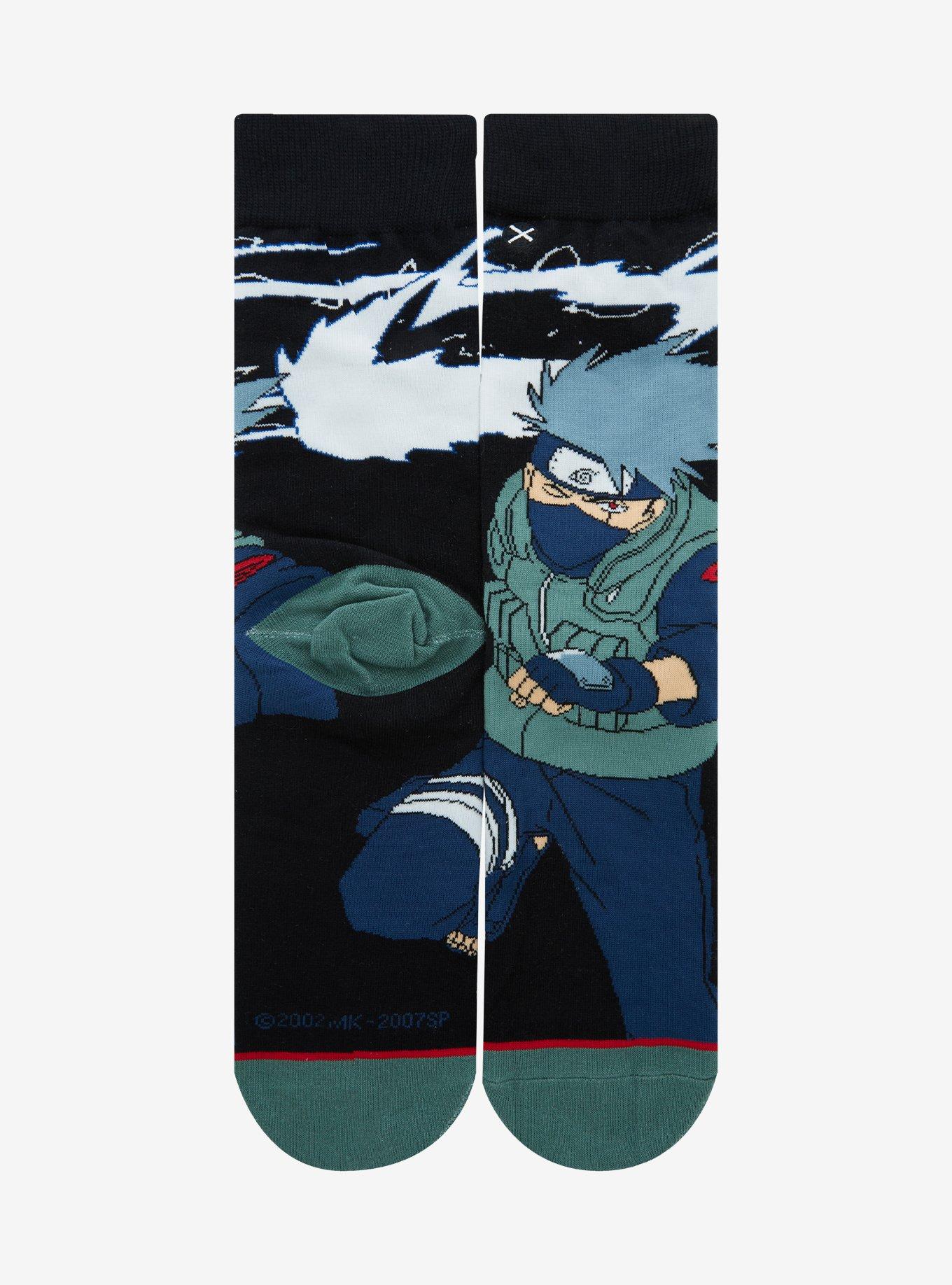 Odd Sox Naruto Shippuden Kakashi Hatake Portrait Crew Socks, , alternate