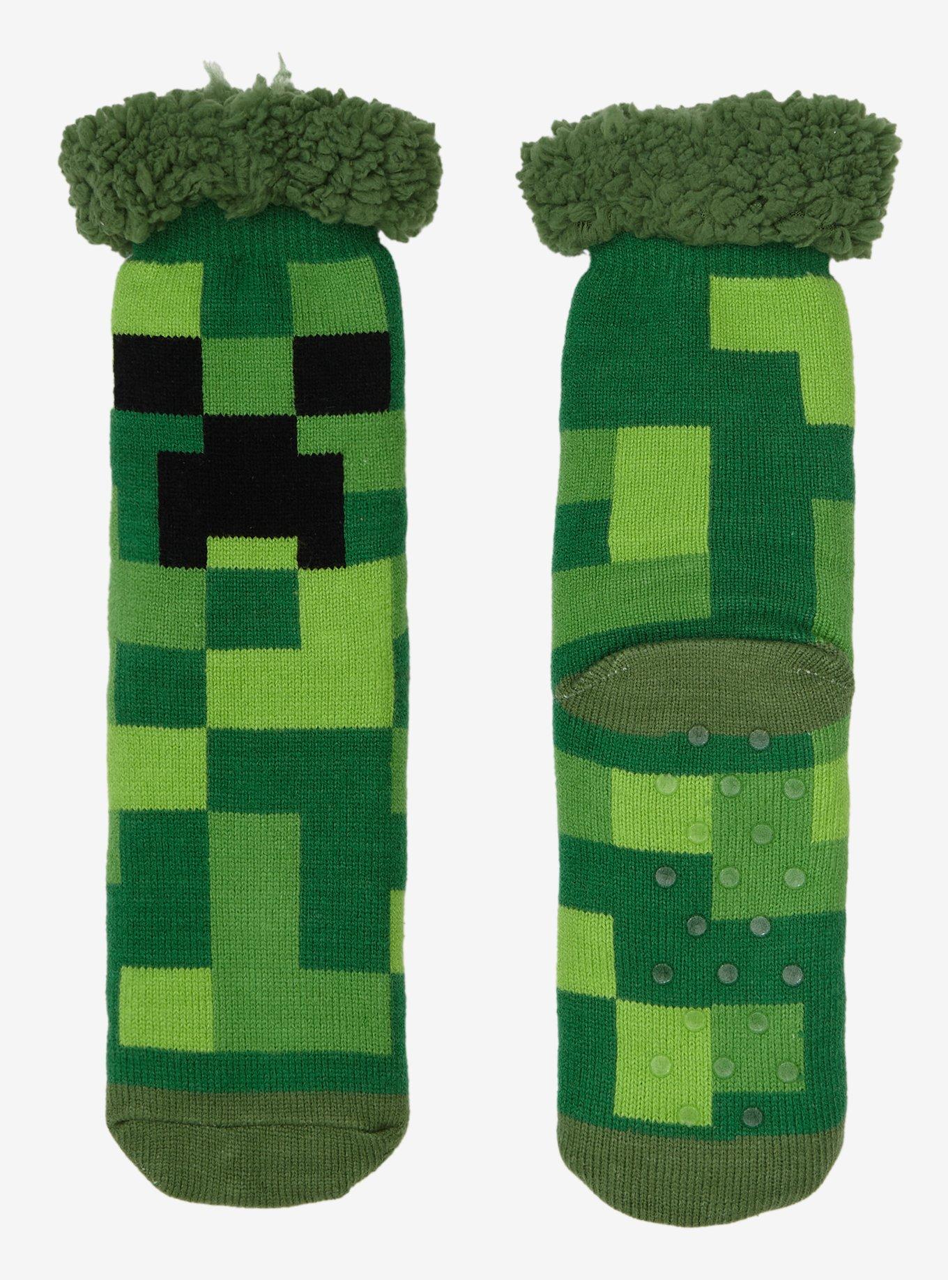 Minecraft Creeper Cozy Slipper Socks, , alternate