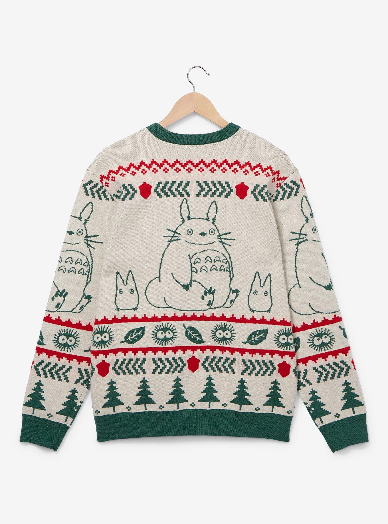 Studio Ghibli My Neighbor Totoro Forest Spirits Holiday Sweater - BoxLunch Exclusive, OFF WHITE, alternate