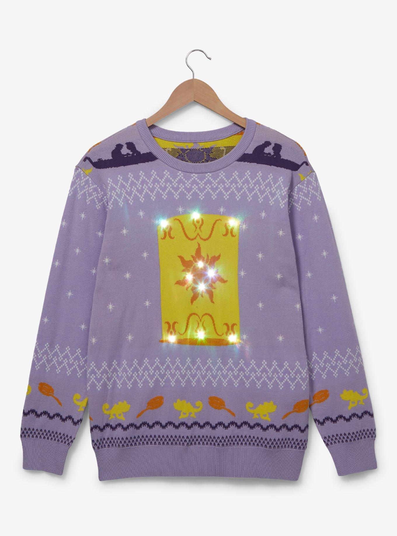 Disney Tangled Paper Lantern Holiday Sweater - BoxLunch Exclusive , LILAC, alternate