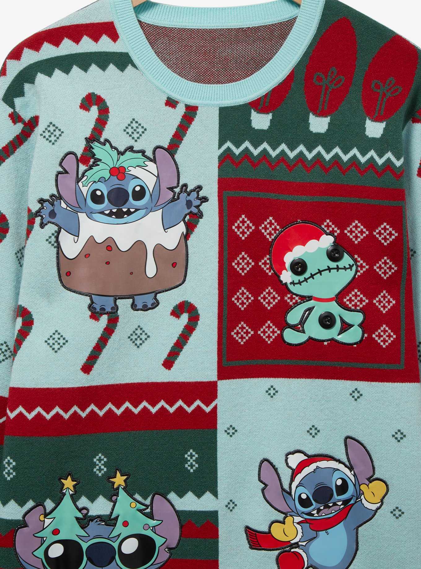 Disney Lilo & Stitch Holiday Stitch Portraits Sweater - BoxLunch Exclusive, , hi-res