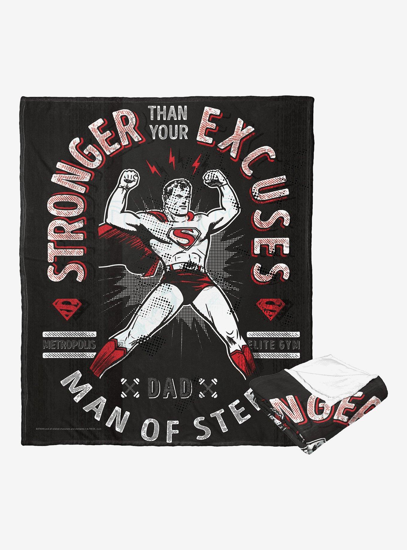 DC Comics Superman Stronger Than Excuses Blanket, , alternate