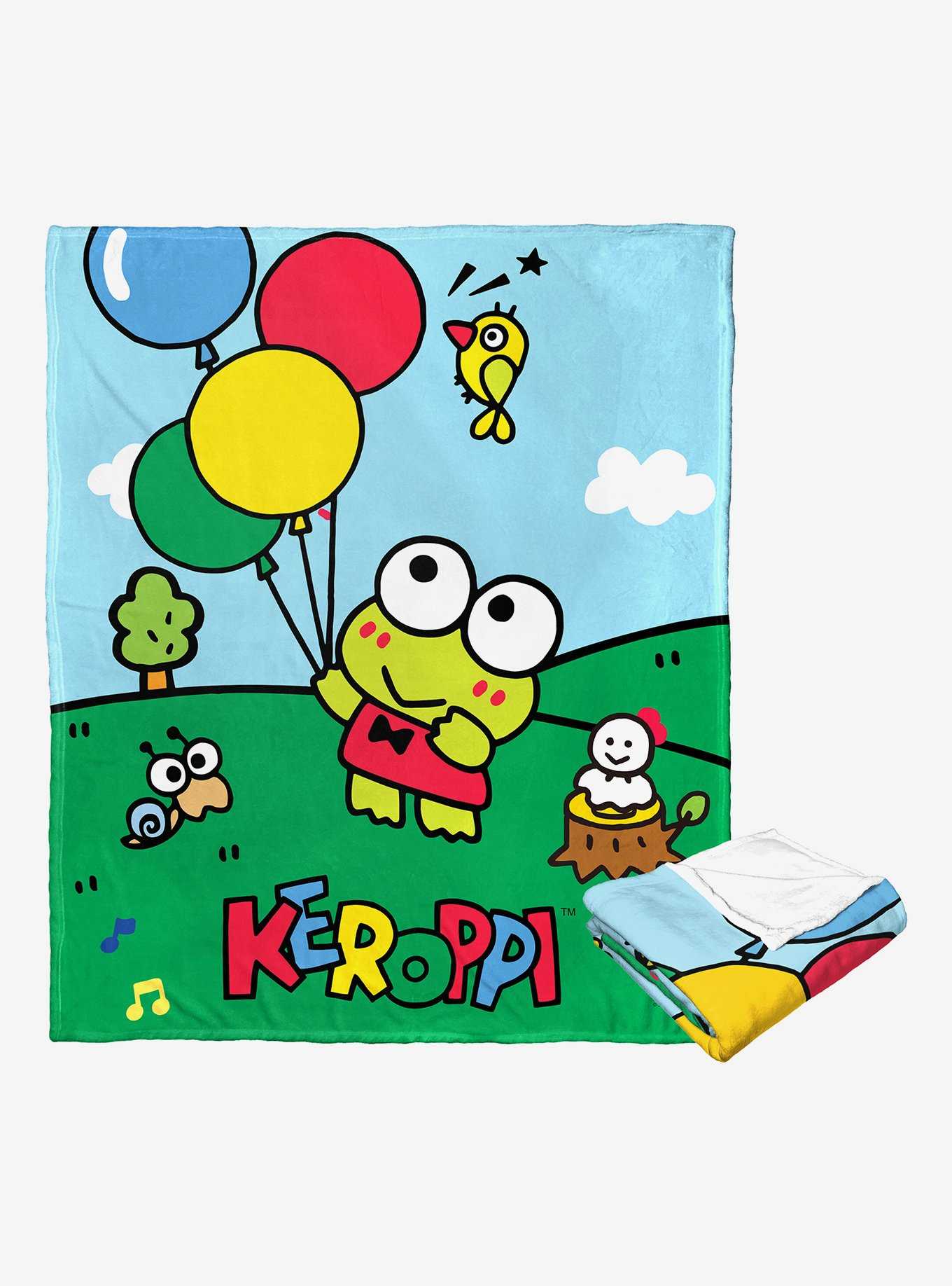 Keroppi Fly Away Frog Silk Touch Throw Blanket, , hi-res