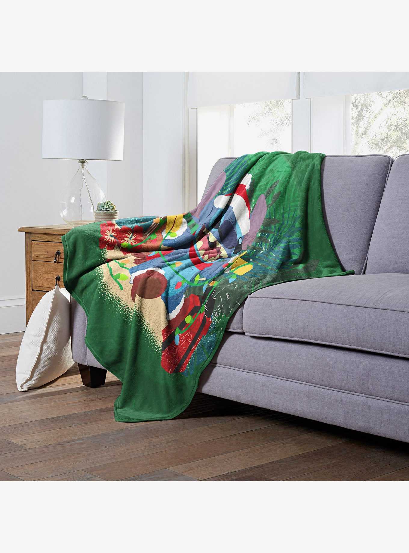Disney Lilo & Stitch Hawaiian Holiday Throw Blanket, , hi-res