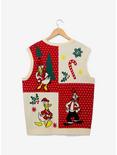 Disney Mickey Mouse & Friends Holiday Icons Button-Up Sweater Vest - BoxLunch Exclusive, MULTI, alternate